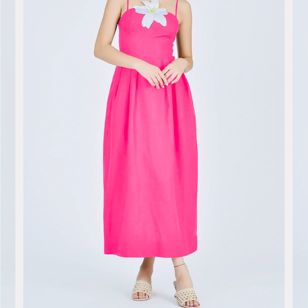Fanm Mon Linen Lorr Latrice Dress Pink Arose Dress